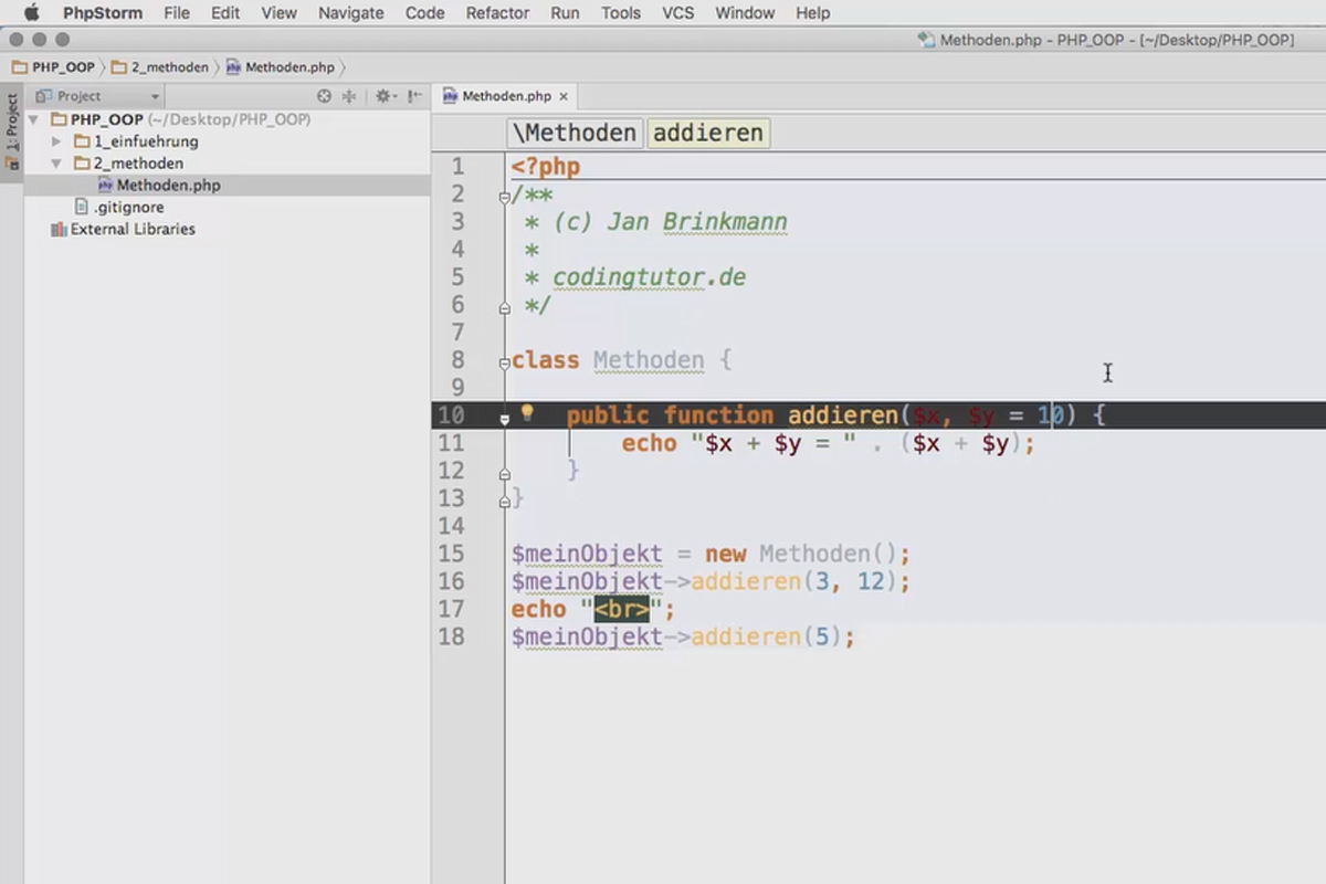 Programación web orientada a objetos con PHP - 4.02 Parametrización de métodos