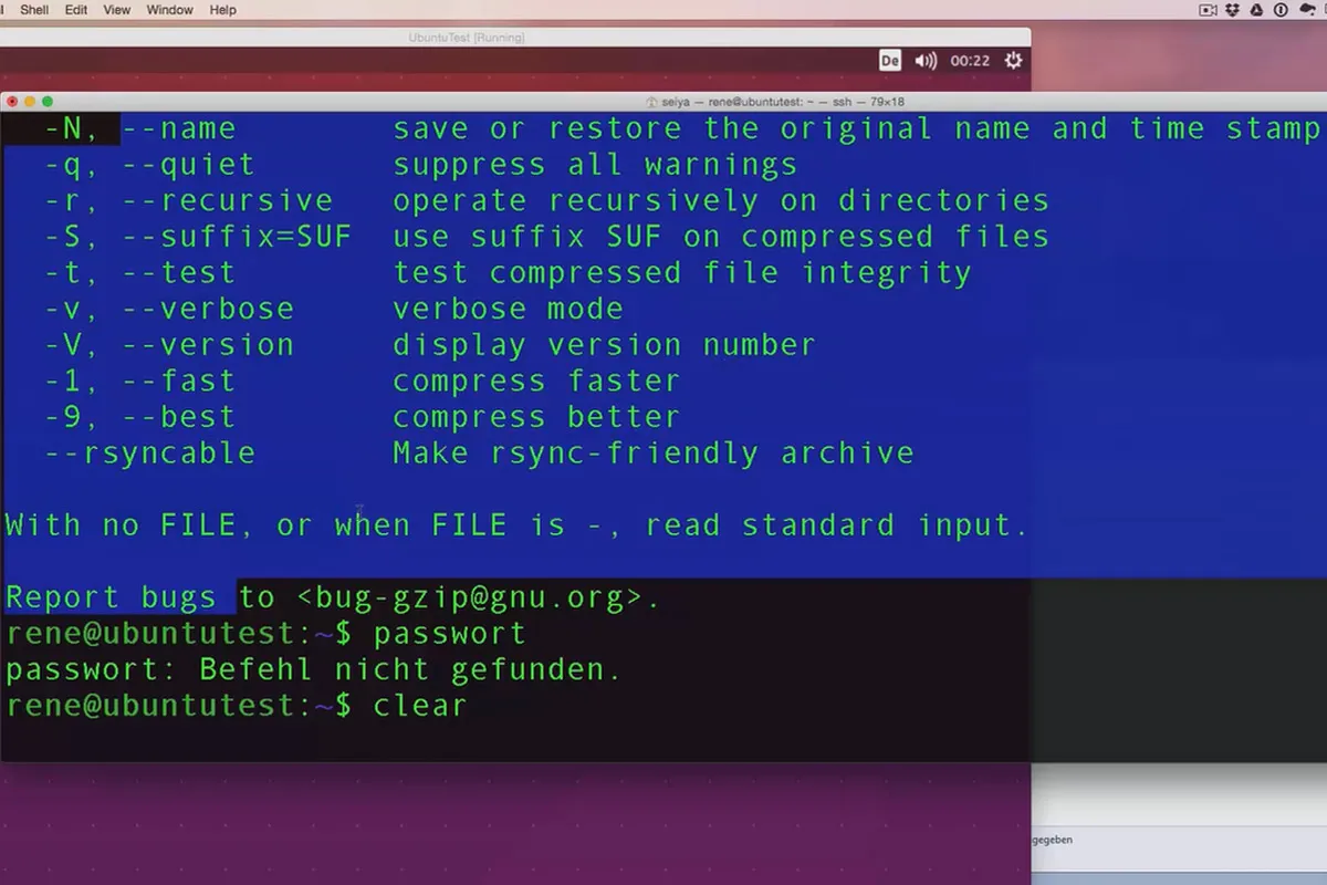 Linux für Einsteiger – 5.10 Bildschirminhalt löschen mit clear und Verlassen der aktuellen Sitzung