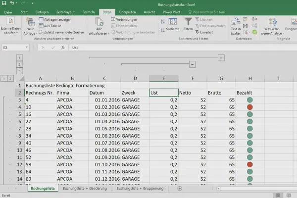 Excel-Grundlagen – Einführung für Anfänger: 24 Gruppieren und Gliedern mit Teilergebnis