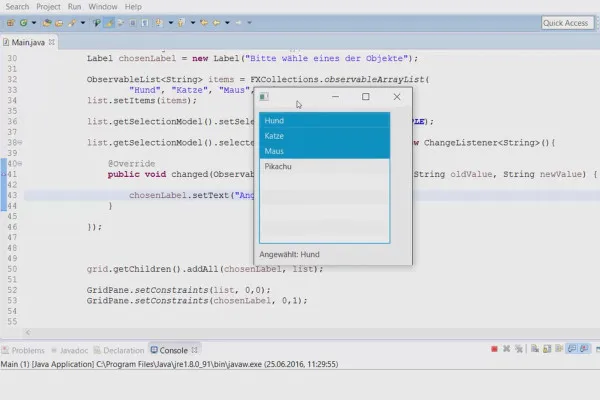 JavaFX for GUI-utvikling - 24 ListView