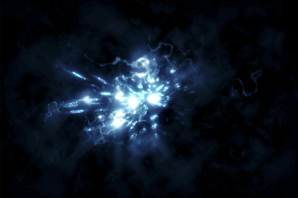 Effets d'images brillants magiques : éclairs de brouillard lumineux