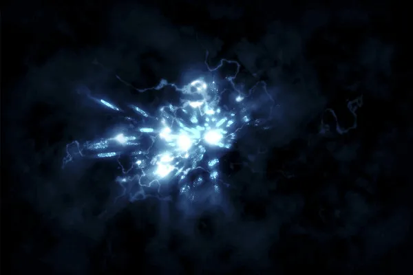 Magically glowing image effects: luminous flashes of mist