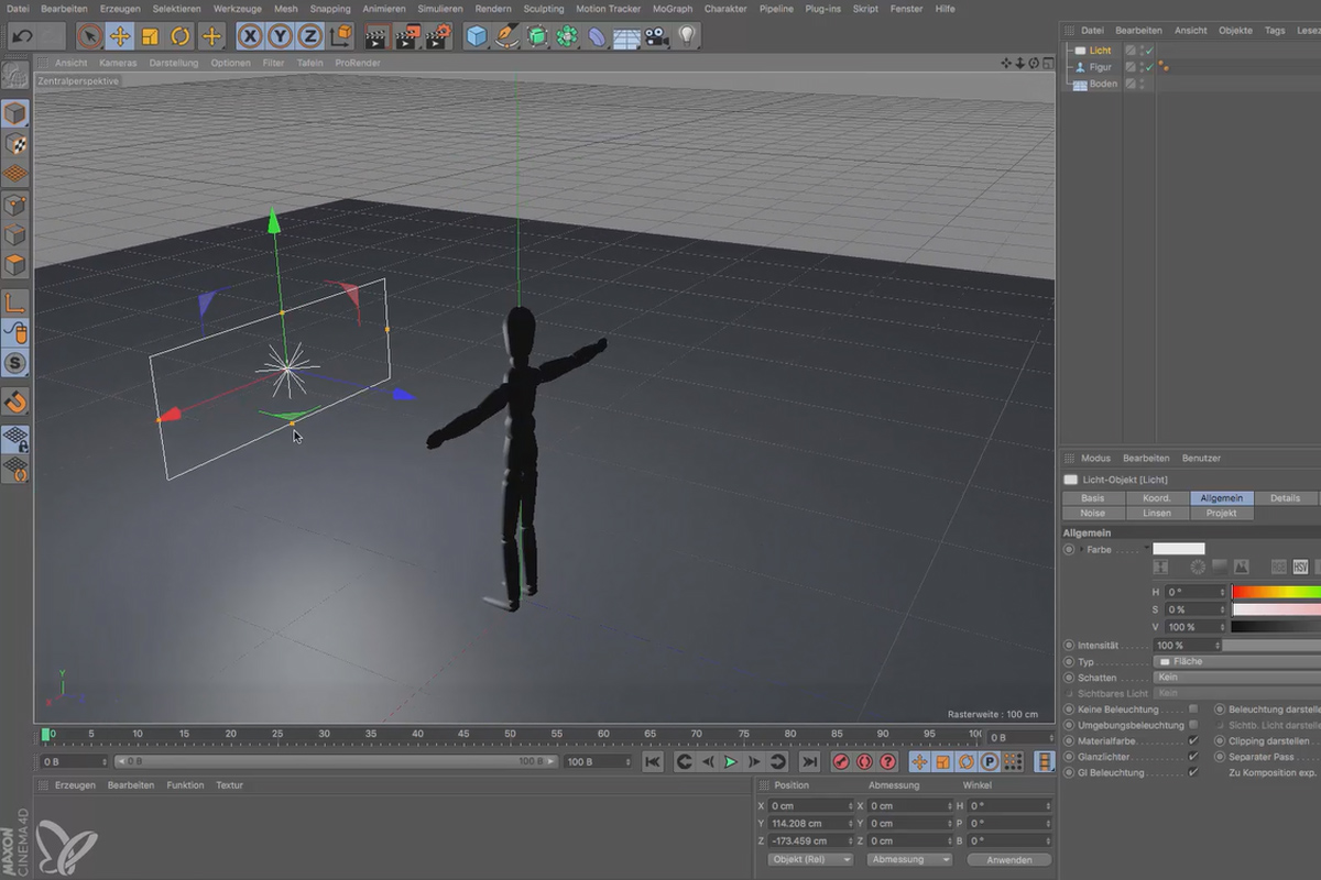 Cinema 4D för nybörjare - 3D-praktik: 4.1 Ytljuskälla