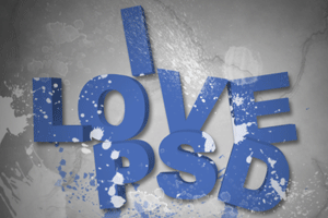 3D-Typo-Splatter-effekt