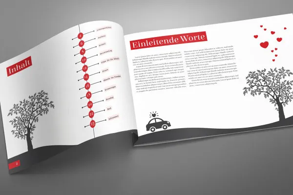 Photoshopi maketi mall kahele lehele A4-formaadis horisontaalses ajakirjas - variant 4