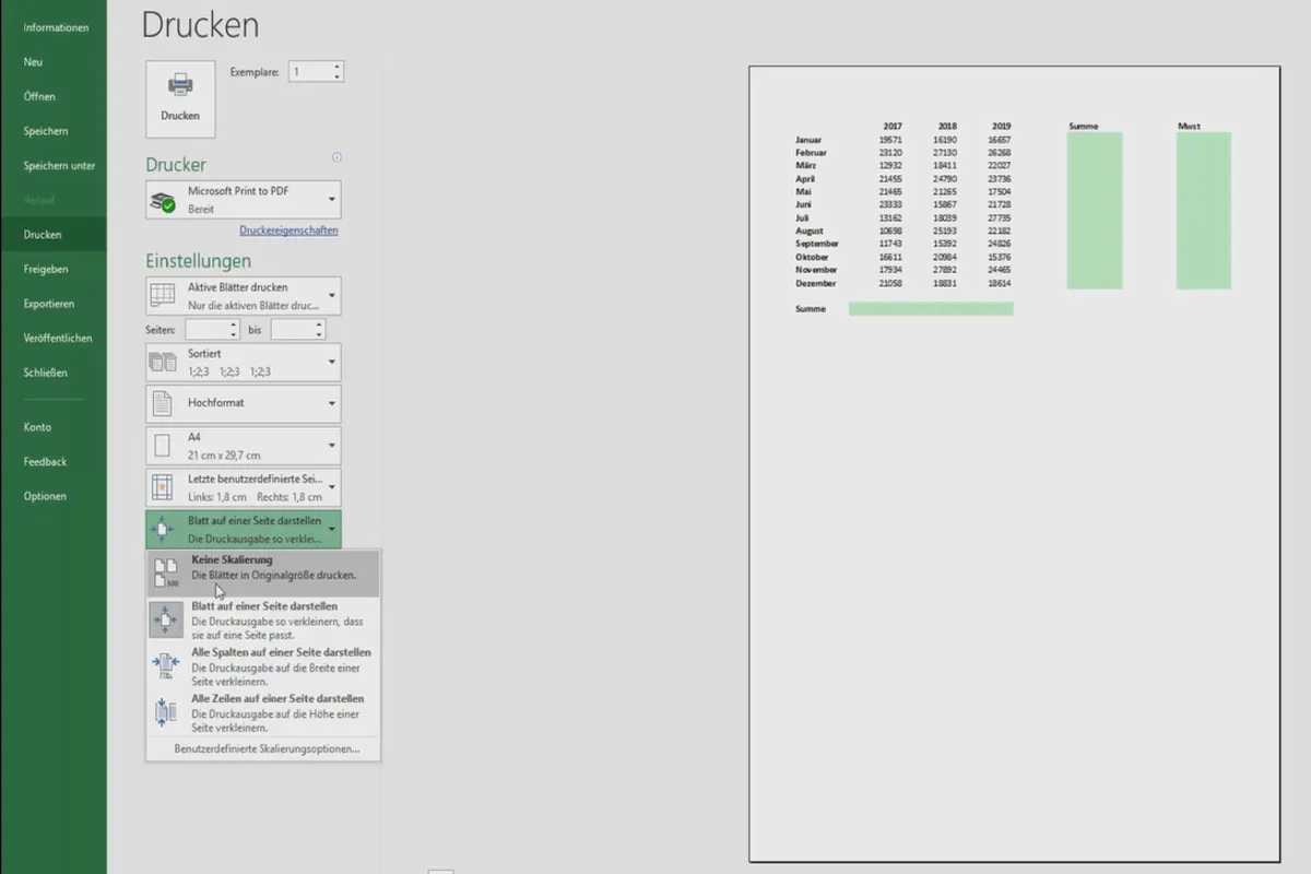 Tutorial Excel: Pivot, diagram, dan desain tabel untuk presentasi data yang jelas - 3.10 Ubah tabel Excel menjadi satu halaman