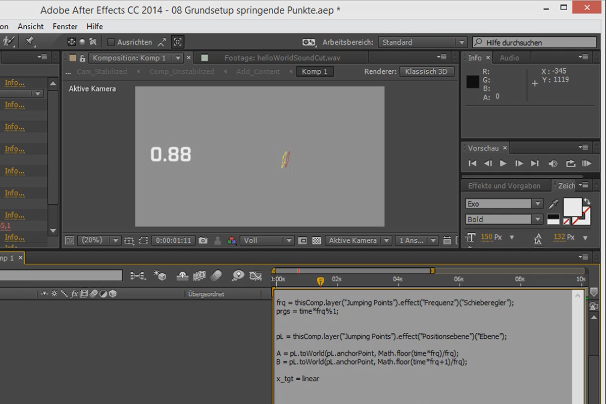 3D-projekt i After Effects: Jumping Points - Trappsteg av banan.