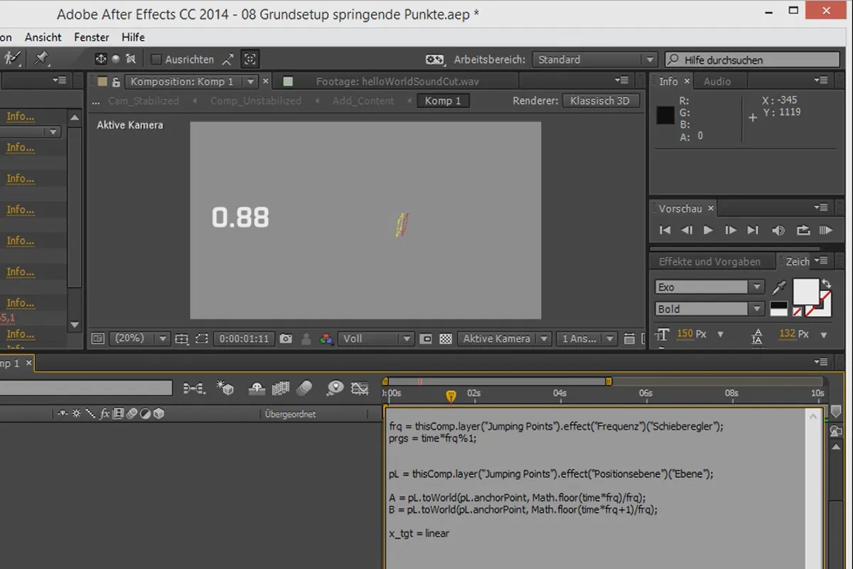 3D-Projekte in After Effects: Jumping Points - Abstufung des Pfades
