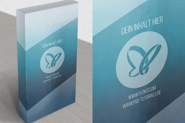 Photoshop-Mockup-Vorlage für eine Faltschachtel im Hochformat