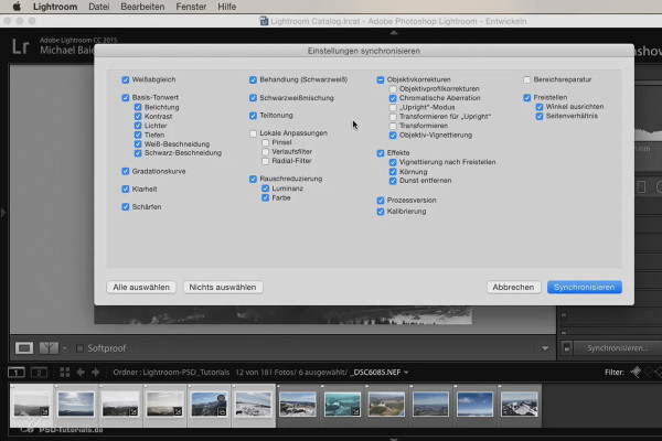 Lightroom pour débutants et professionnels : 05 - Développement d'images - 5.4 - Synchroniser les développements