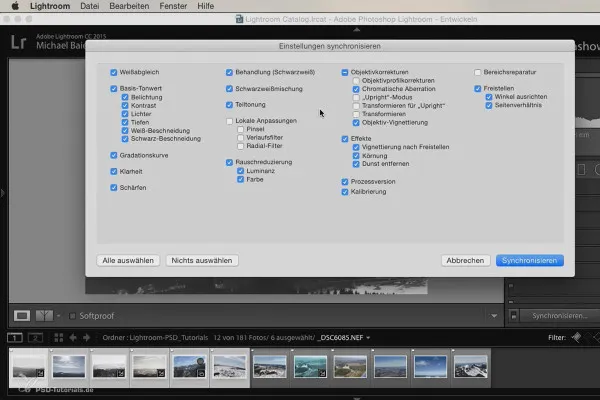 Lightroom für Einsteiger und Aufsteiger: 05 - Bilder entwickeln - 5.4 - Entwicklungen synchronisieren