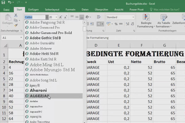 Excel basics - Introduction for beginners: 25 Formatting cells: Fonts and font sizes