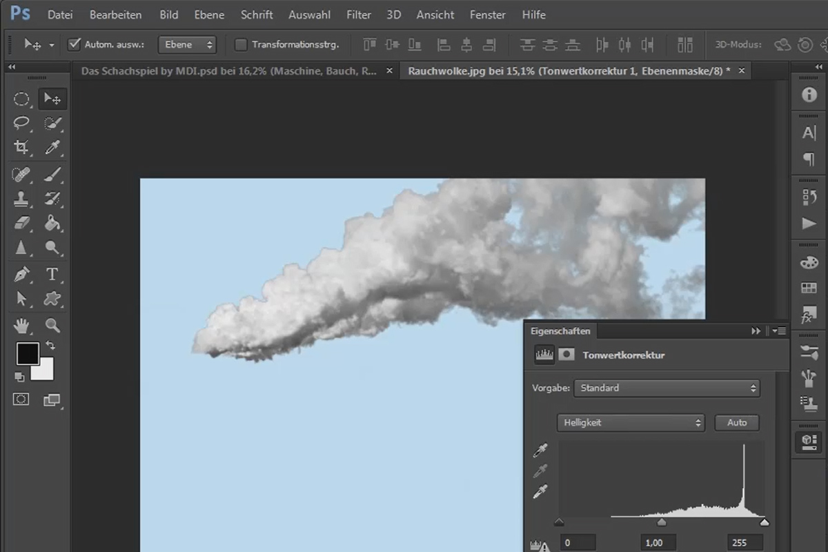 Photoshop-yhdistäminen - Shakkilauta - Osa 13: Savupilven luominen, sijoittaminen ja värien sovittaminen