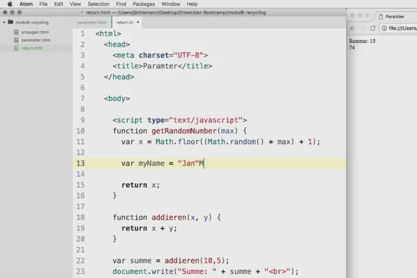 Programmazione software per principianti: utilizzo dei valori di ritorno 6.3