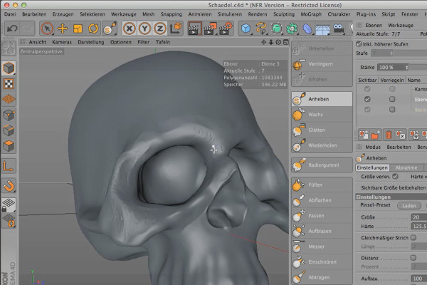 Skulptering i CINEMA 4D - Kreativträning: Del 11 - Applicera repor