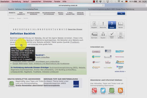 Mit Suchmaschinenoptimierung nach oben – SEO für Aufsteiger – 4.3 Backlink: Definition
