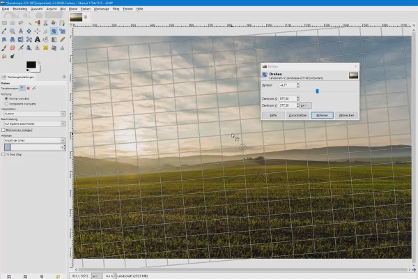 Image editing with GIMP: the tutorial for beginners - 25 Rotate tool