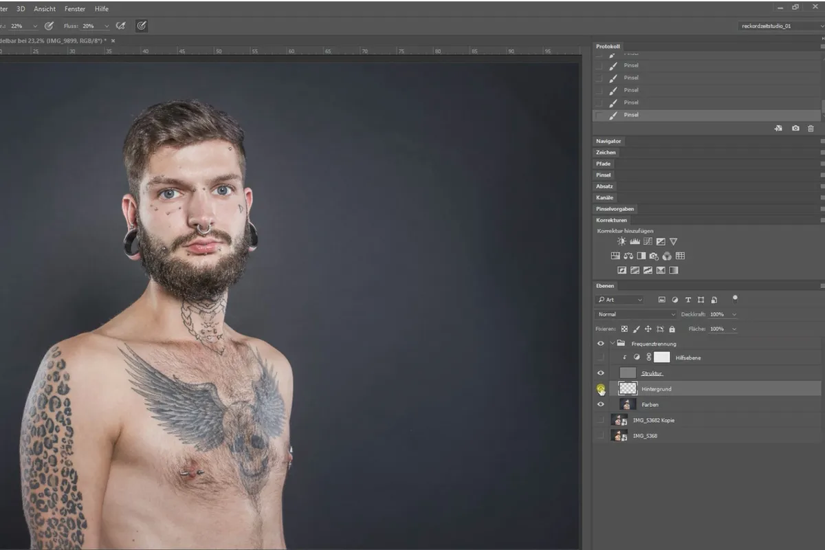 Separazione dei frequenze in Photoshop - 26 Sfondo.