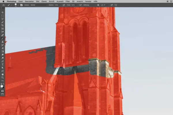 Photoshop-3D-튜토리얼 "Take-off": 02 | 타워 마스킹