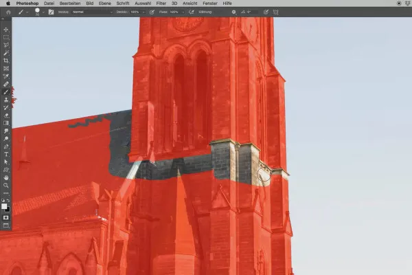 Photoshop-3D-Tutorial „Take-off”: 02 | Turm maskieren