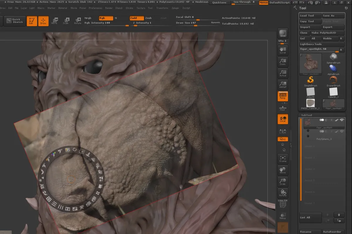 ZBrush 초보자를위한: 6.3 스포트라이트