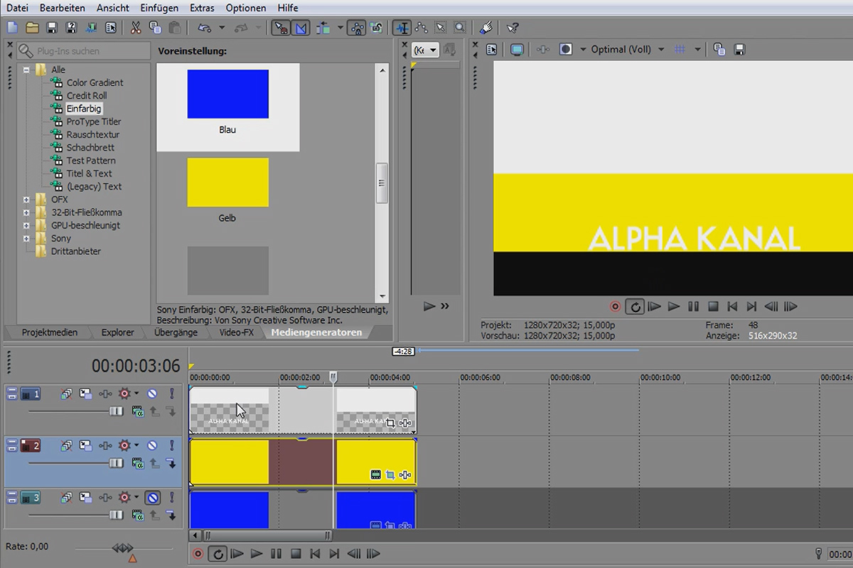 VEGAS Pro: Arbeta med alfakanalen.