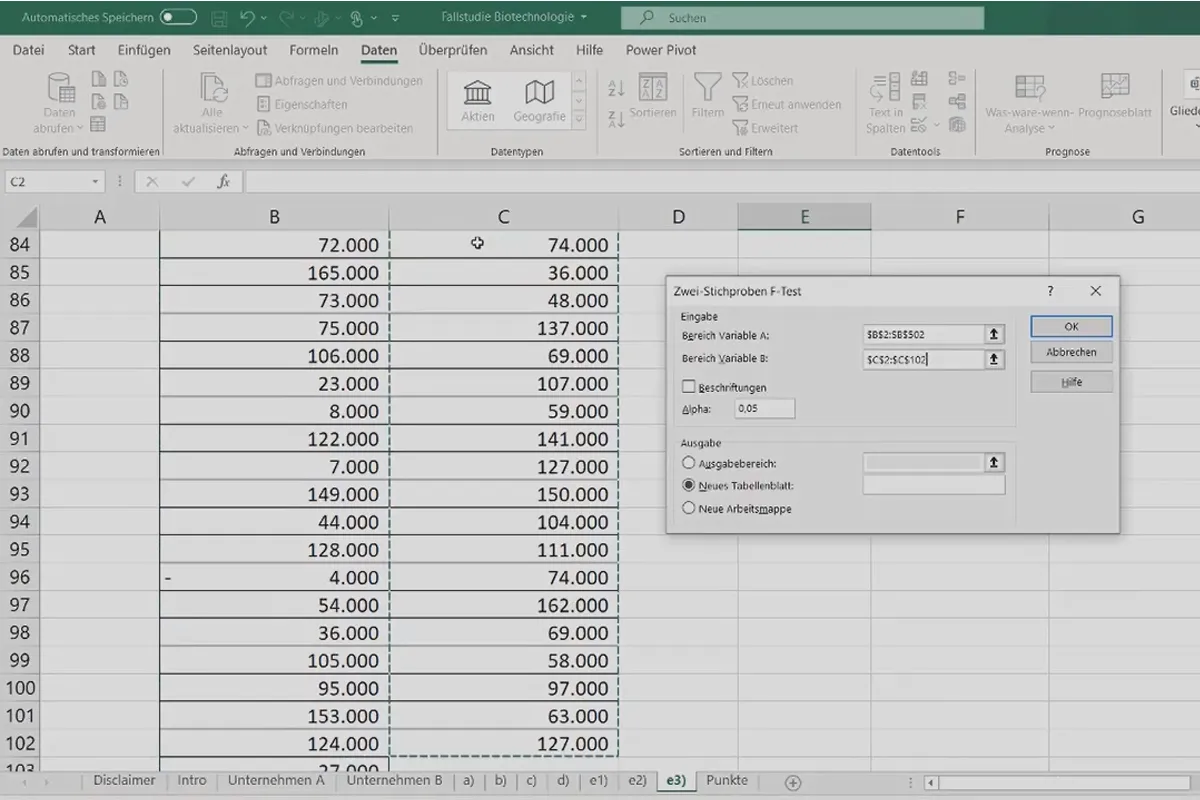 Analisi statistica con Excel: 4.8 Test F a due campioni in Excel