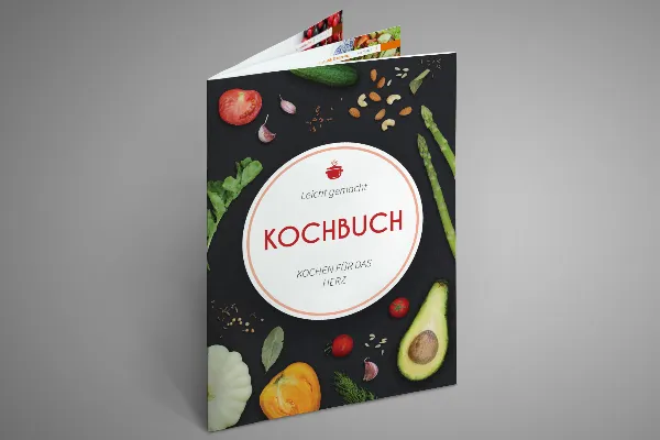 Design-Vorlage für Rezept- und Kochbücher im Hochformat