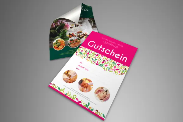 Template mockup Photoshop untuk flyer A4 2 sisi berdiri - Versi 2.