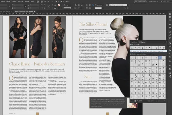 InDesign lernen – Tutorial für Einsteiger: 3.8 Glyphen, Sonderzeichen, Suchen und Ersetzen