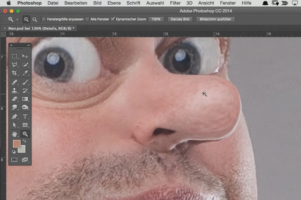 Komiksų stilius: Karikatūrų mokymai „Photoshop“ programai - 4.7 Trūkstamai odai nuklijuoti