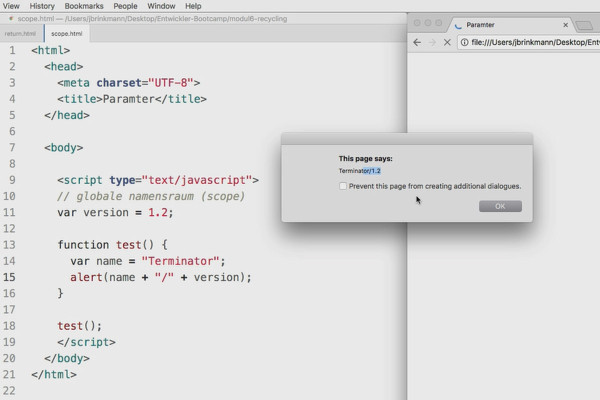 Software programming for beginners: 6.4 Challenge: Getting to know scopes of validity