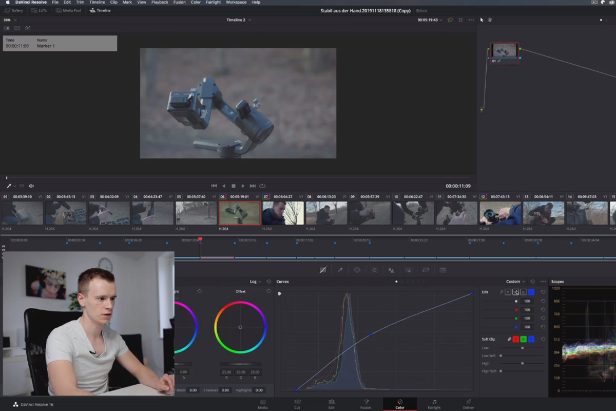 DaVinci Resolve-Tutorial: 4.7 | Kurvor – Tonkurva