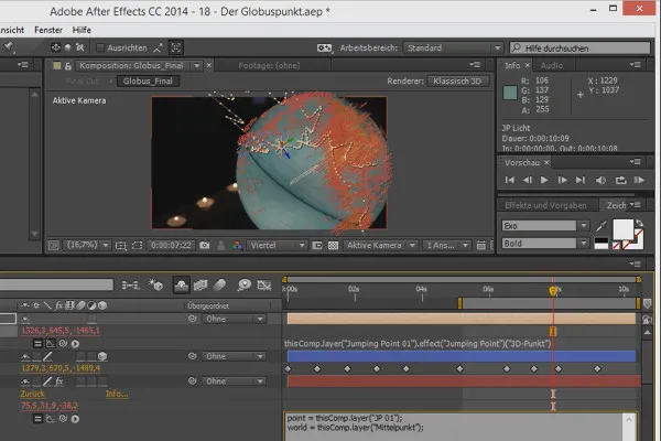 3D-Projekte in After Effects: Mittelpunkt finden und Sprungvektor