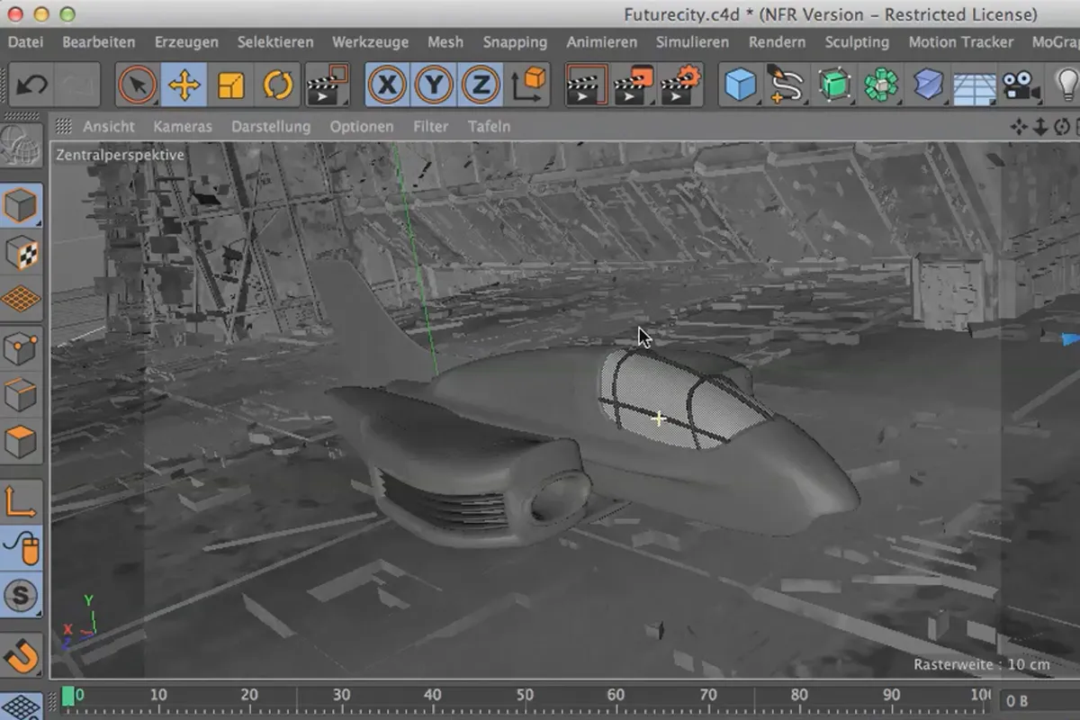 Cinema 4D зустрічає Photoshop: I - 3.4. Вбудовання невеликого космічного корабля