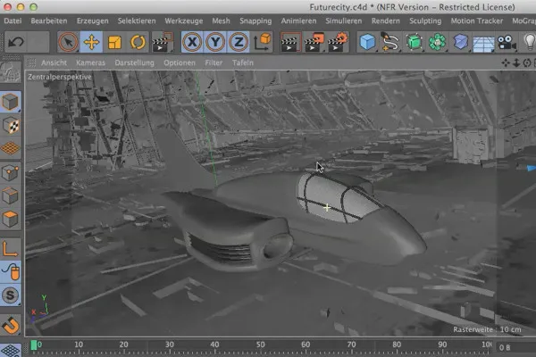 Cinema 4D зустрічає Photoshop: I - 3.4. Вбудовання невеликого космічного корабля