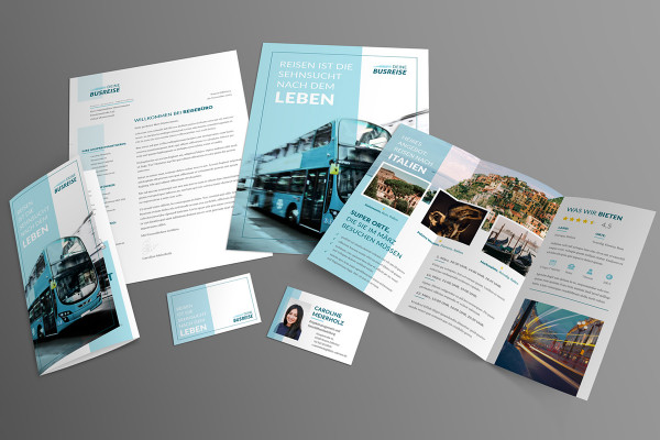 Vorlagen für Urlaubs- und Reisewerbung: Reiseflyer, Visitenkarte & Co – Version 2