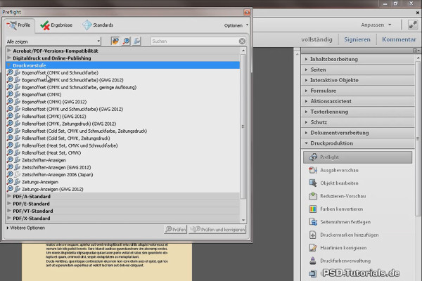Perfiles de verificación previa en Acrobat - Descripción general