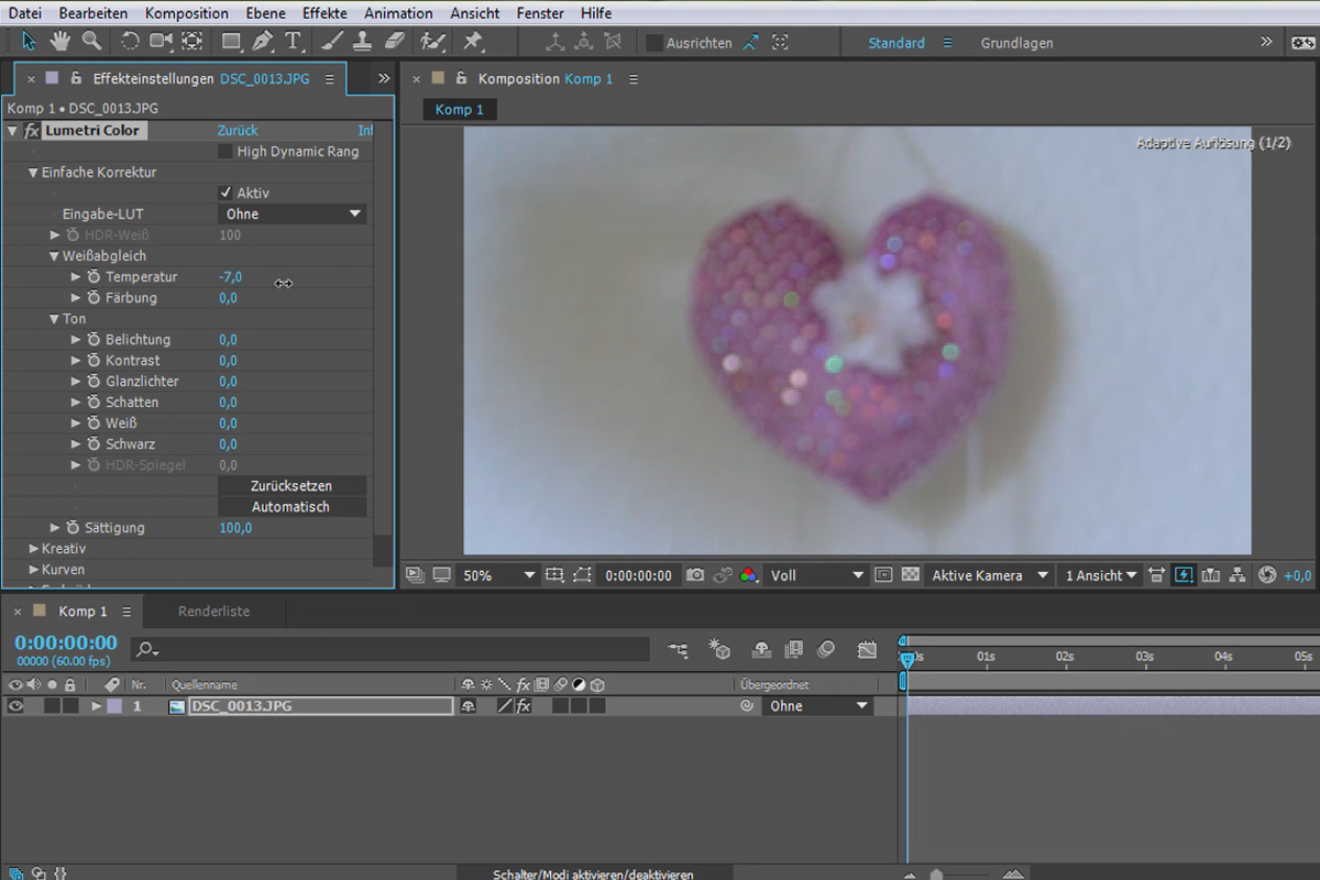 Nytt i Creative Cloud: After Effects CC 2015.1 (November 2015) - Importera klipp med Lumetri Color.
