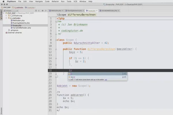 Objektorientert webprogrammering med PHP - 4.05 Gjeldsområde i objekt