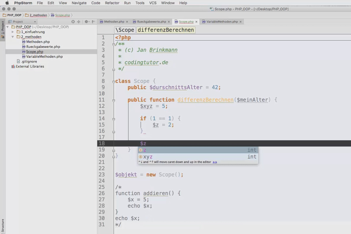 Programación web orientada a objetos con PHP - 4.05 Ámbitos de validez en objetos