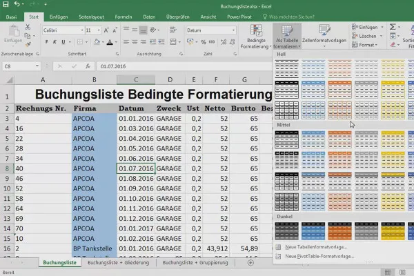 Dasar-dasar Excel - Pengantar untuk Pemula: Memformat 27 sel: mengisi dengan warna dan mencetak tebal