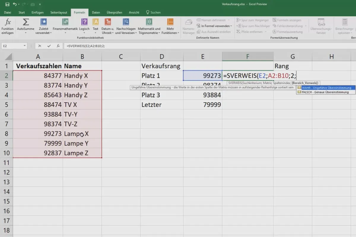 Cours Excel pour la gestion et la vente : liste des produits, unités, devise & Co - 4.6 Ordre d'une liste