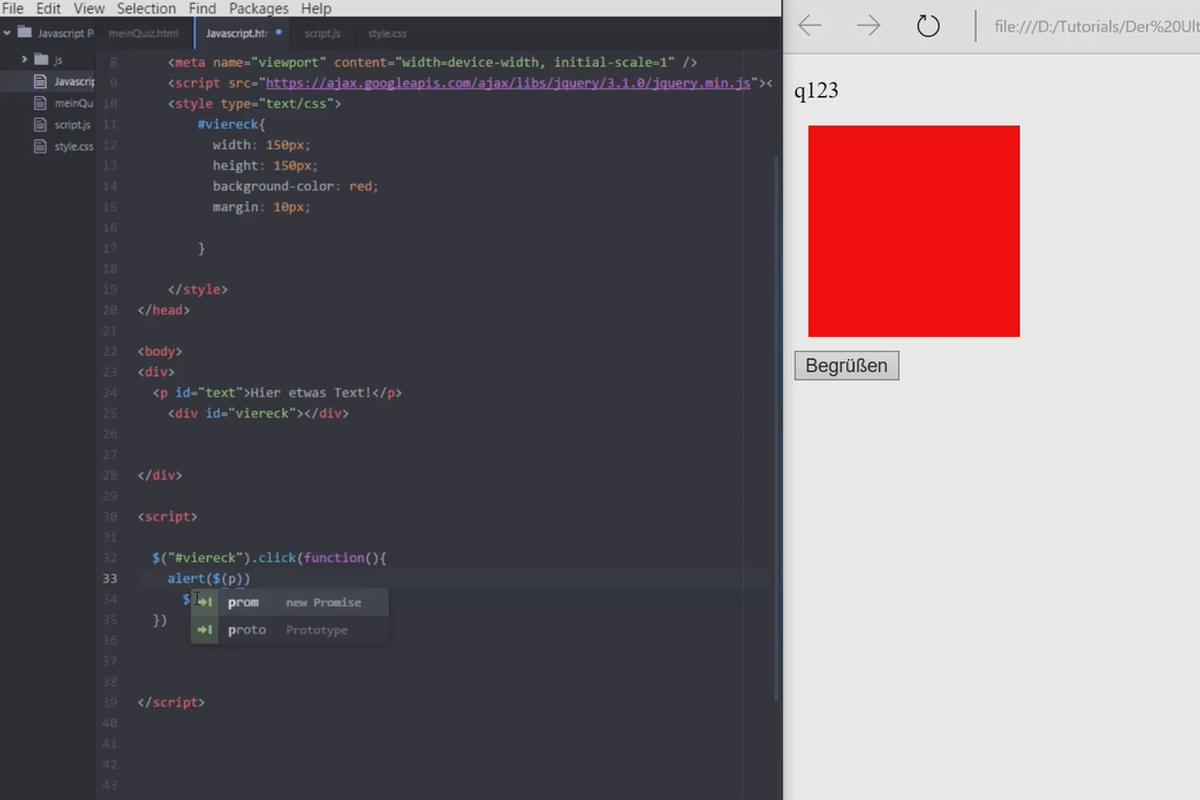 Den ultimata träningen för JavaScript och jQuery - 4.2 Klicks i jQuery