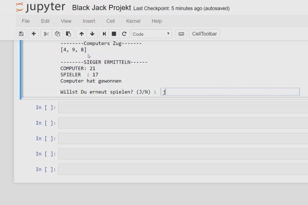 Programmation Python pour débutants - 27 exercices pratiques : Black Jack (Intro)