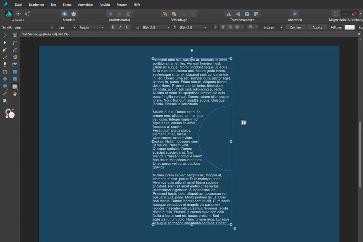 Affinity Designer-Tutorial – Grundlagen: 4.9 | Grafiktext- und Rahmentext-Werkzeug