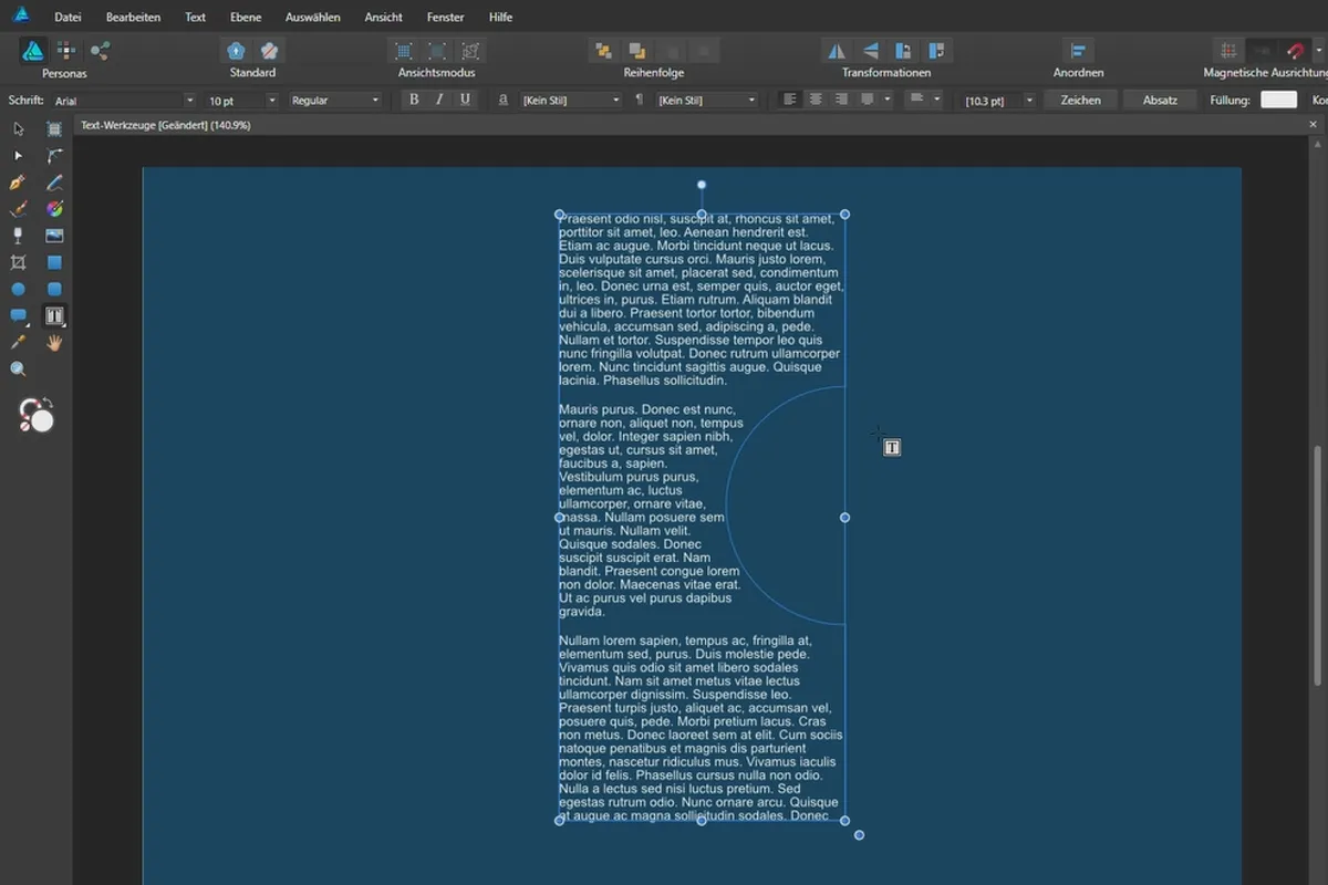 Affinity Designer -opetusohjelma – Perusteet: 4.9 | Kuvatekstityökalu ja kehystekstityökalu