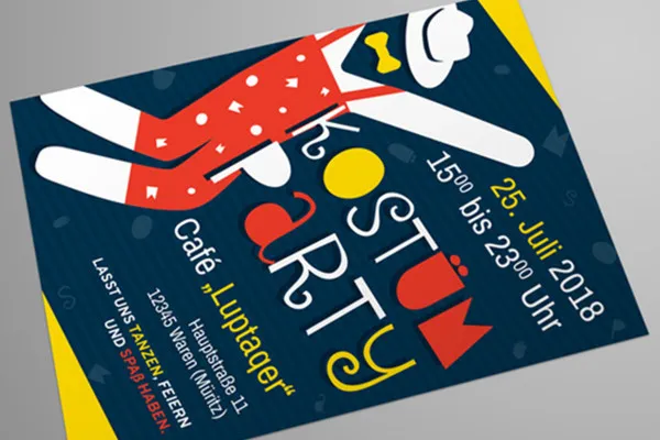 Flyer-Vorlage für Kinderfest, Fasching und Kostümparty – Version 2