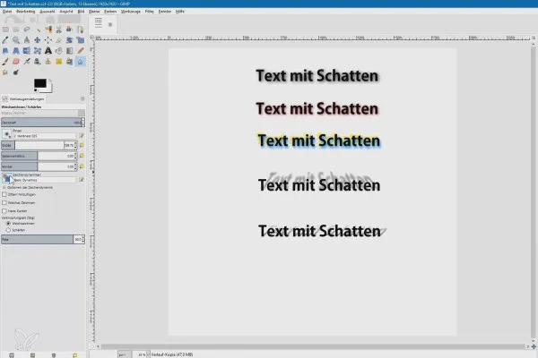 Bildbearbeitung mit GIMP: das Praxis-Tutorial – 27 Text mit Schatten