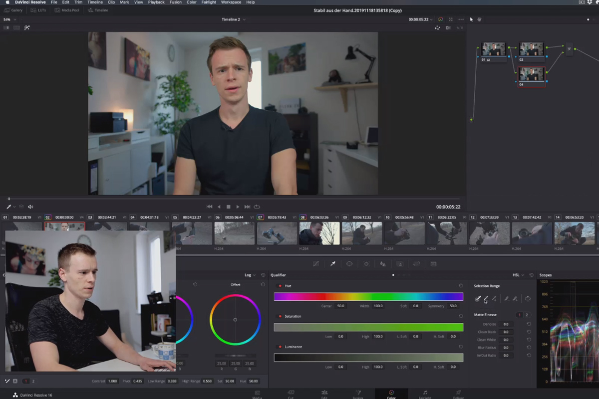 DaVinci Resolve-tutorial: 4.8 | Qualifier/Pipette